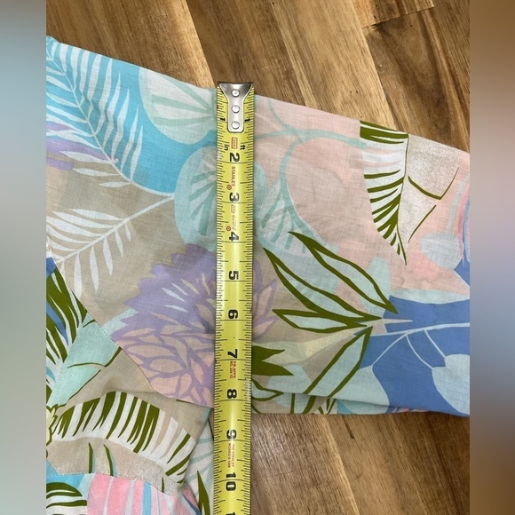 Talbots Plus Pastel Floral Tropical Lightweight Cotton Button Down Shirt Size 2X - Picture 8 of 9